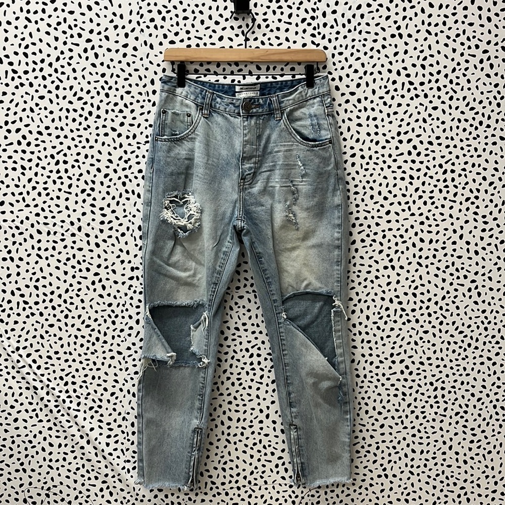 One Teaspoon High Waist Freebird Distressed Jeans
